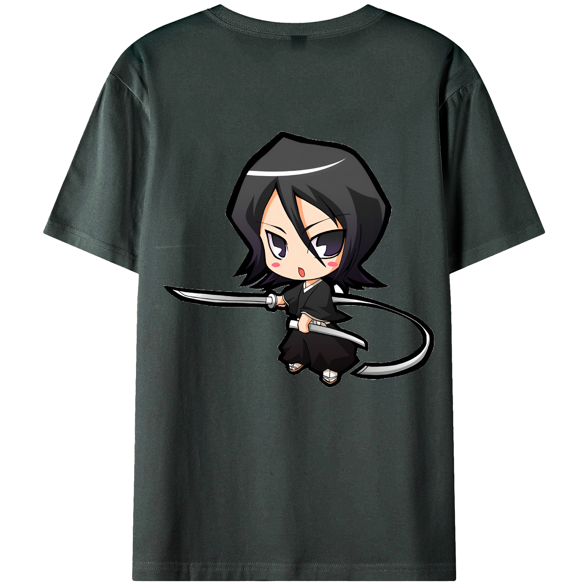 （画像用） ブリーチ 朽木ルキア BLEACH Kuchiki Rukia 綿100％ メンズ半袖Tシャツ（バックプリント） 通気性